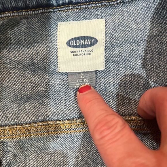 Girls Old Navy Jean Jacket size L 10/12 - Picture 2 of 2